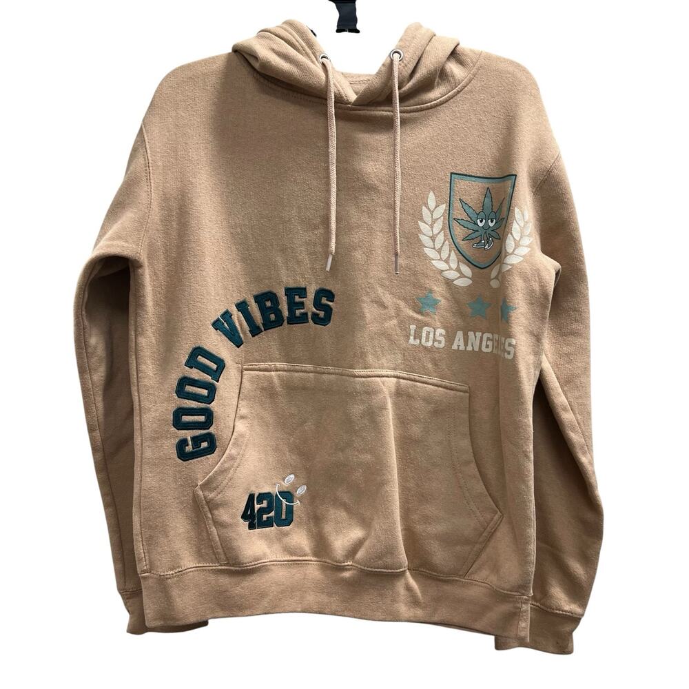 Eighty eight Good Vibes Los Angeles Weed hoodie embroidered oversized sz S